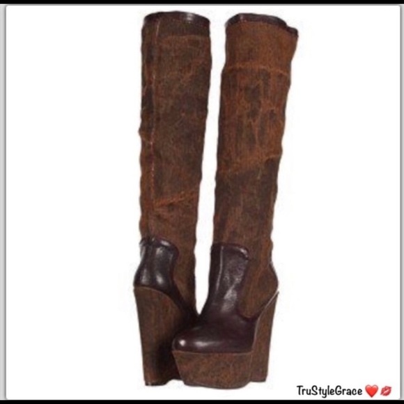 BNIB Stuart Weitzman Kneedeep Platform Wedge Boots - Picture 6 of 8